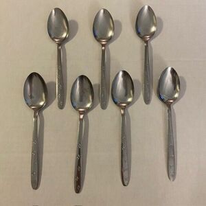 Vintage CG Flatware Fleur De Lis Tablespoons Soup Spoons Lot of 7